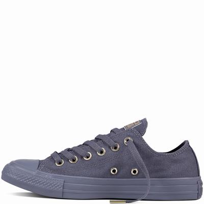 Converse Chuck Taylor All Star Mono Glam Low Tops Womens - Light Dark Grey/Gold Shoes (461JKLAW)